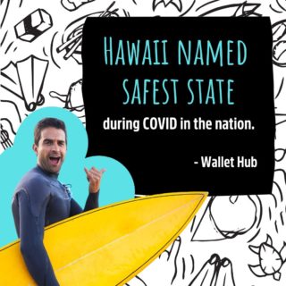 According to @WalletHub, Hawaii is the safest state during COVID in the nation based off vaccination rate, positive testing rate, hospitalization rate, death rate and transmission rate.

What does that mean for us? We as a community are taking all of the necessary steps to fight COVID-19. But, we can't let our guard down yet. Masking up, social distancing and getting your booster is still our best shot at beating COVID-19.

#OurBestShotHawaii
#Hawaii
#HiGotVaccinated
#HawaiiHealth
#StaySafeHI
#HawaiiCovid19
